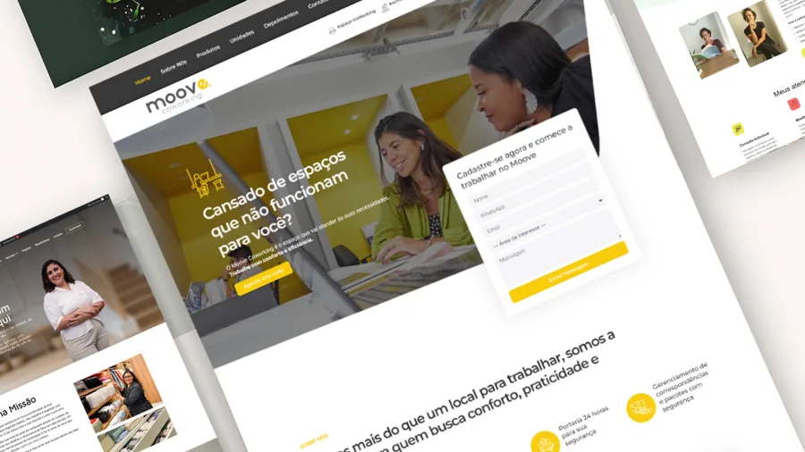 Mockups de sites e landing pages profissionais