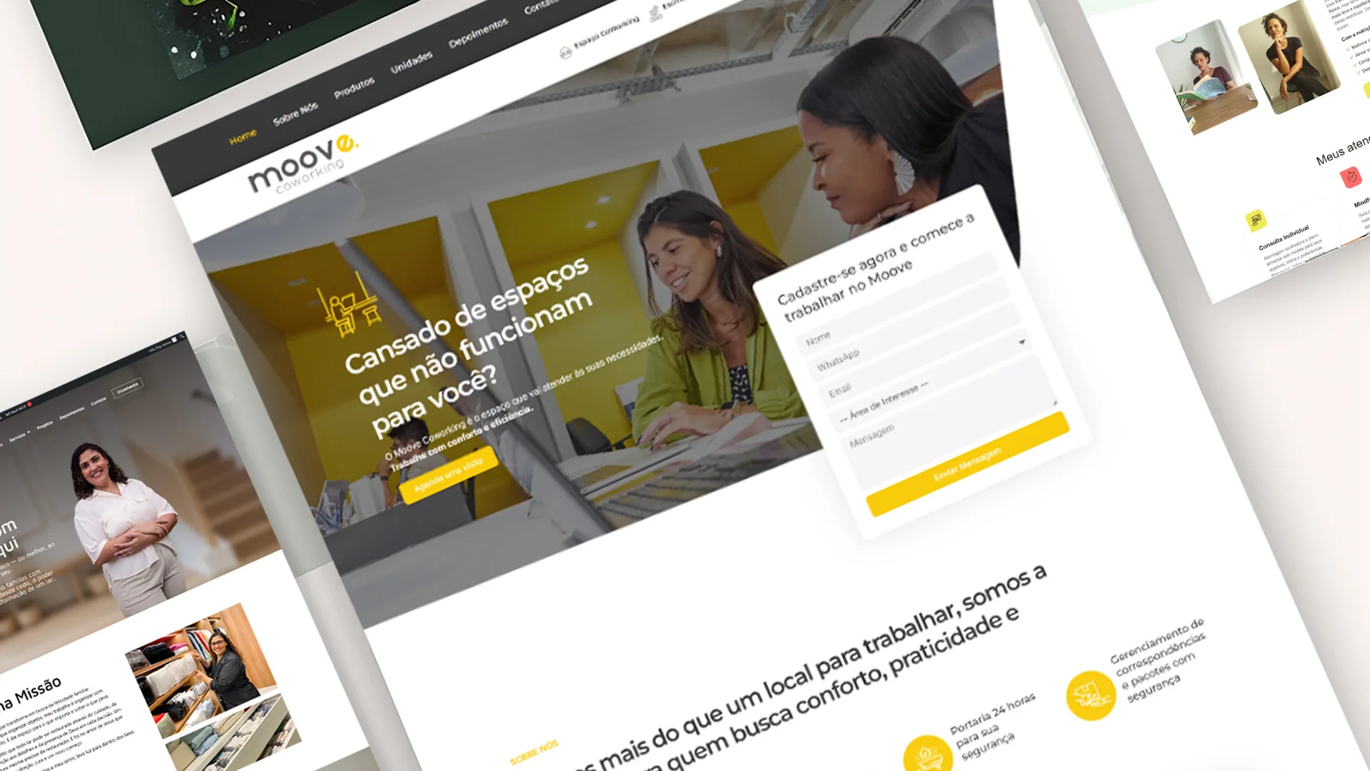 Mockups de sites e landing pages profissionais